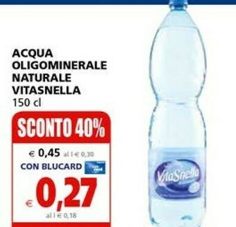 Il Gigante Vitasnella Acqua Oligominerale Naturale offerta