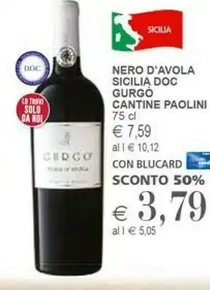 Il Gigante Cantine paolini Gurgo 750ml offerta