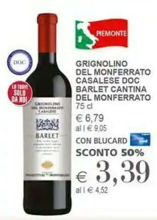 Il Gigante Cantina Del Monferrato Barlet 750ml offerta