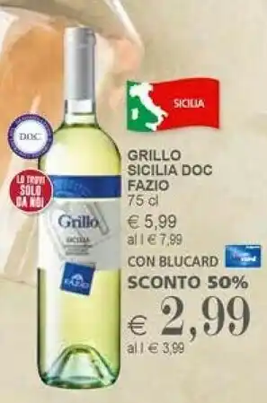 Il Gigante Fazio Grillo Sicilia 750ml offerta