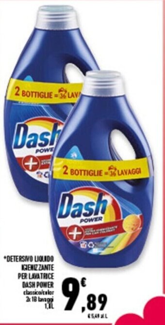 Conad Superstore DETERSIVO LIQUIDO IGIENIZZANTE PER LAVATRICE DASH POWER offerta