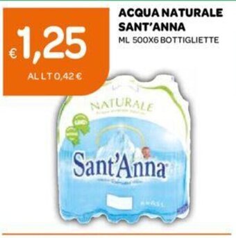 Ekom ACQUA NATURALE SANT'ANNA ML 500X6 BOTTIGLIETTE offerta