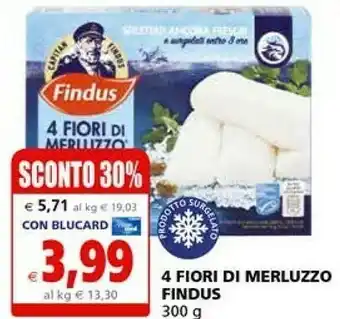 Il Gigante Findus 4 Fiori Di Merluzzo 300 G(ml) offerta