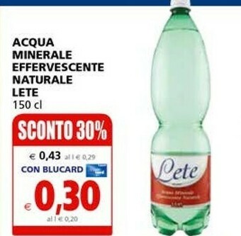 Il Gigante Lete Acqua Minerale Effervescente Naturale 1500 G(ml) offerta