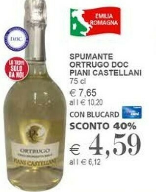 Il Gigante Piani Castellani Spumante Ortrugo Doc offerta