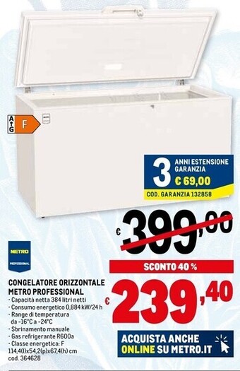 Metro Metro professional congelatore orizzontale offerta
