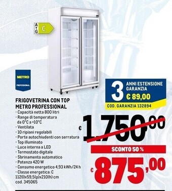Metro Metro professional frigovetrina con top offerta