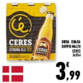 Conad Superstore BIRRA CHARA DOPPIO MALTO CERES 3X33CL offerta