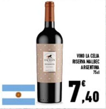 Conad Superstore VINO LA CELIA RESERVA MALBEC ARGENTINA 75CL offerta