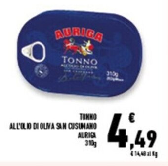 Conad Superstore TONNO ALL'OLIO DI OLIVA SAN CUSUMANO AURIGA 310G offerta