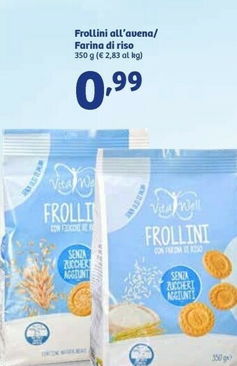 In'S Mercato Vita Well - Frollini Con Fiocchi Di Avena Senza Zuccheri 350 G(ml) offerta