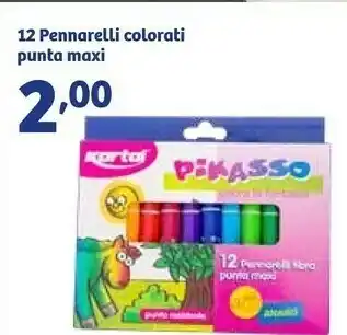 In'S Mercato 12 Pennarelli Colorati Punta Maxi offerta