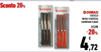 Conad Superstore CONAD COLTELLO TAVOLA O BISTECCA confezione 6 pezzi offerta