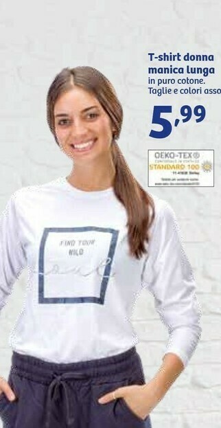 In'S Mercato T-shirt Donna Manica Lunga offerta