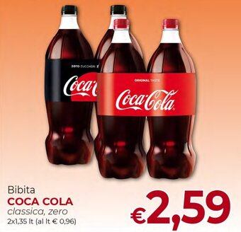 Supermercati Nonna Isa Bibita COCA COLA classica, zero 2x1,35 It offerta