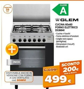 Expert Glem Cucina 60x60 Forno Elettrico DC66MI offerta