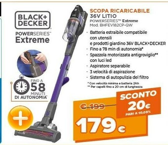 Expert Black & Decker BHFEV182CP-QW Aspiratore Portatile Senza Sacchetto Viola offerta