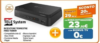 Expert TELE System TS6809 Ethernet (RJ-45), Terrestre Full HD Nero offerta