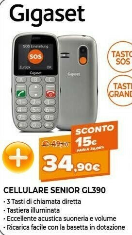 Expert Gigaset GL390 Cellulare 5,59 Cm (2.2") 88 G Argento offerta