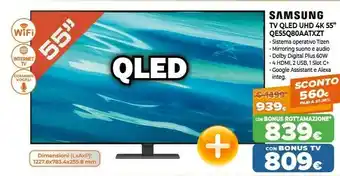 Expert Samsung TV QLED UHD 4K QE55Q80AATXZT offerta