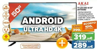 Expert Akai TV Led UHD 4K 50'' AKTV5038J offerta