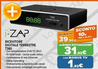 Expert I-ZAP T385 Terrestre HD Nero offerta