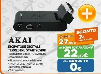 Expert Akai Ricevitore Digitale Terrestre SCART26510K offerta