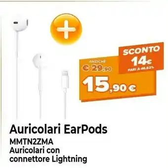 Expert Apple MMTN2ZM/A Cuffia Auricolare Bianco offerta