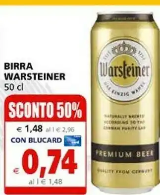 Il Gigante Warsteiner Birra 500 G(ml) offerta
