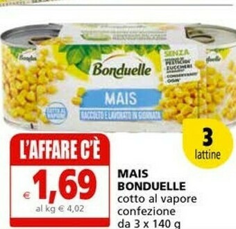 Il Gigante Bonduelle Mais Cotto Al Vapore offerta