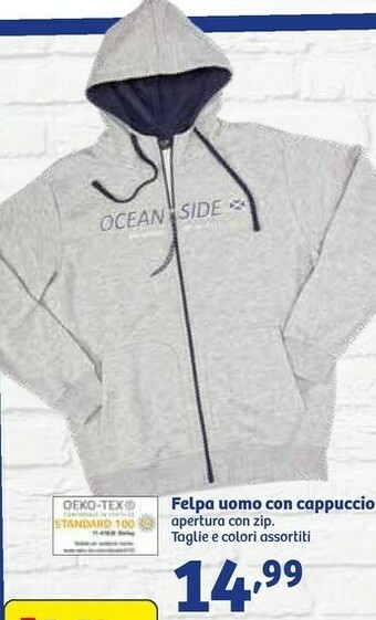 In'S Mercato Felpa Uomo Con Cappuccio offerta