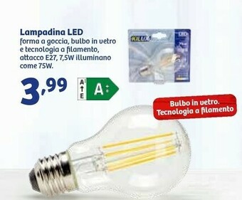In'S Mercato Lampadina Led Forma A Goccia offerta