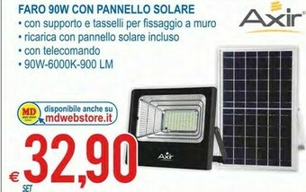 MD Discount Axir Faro 90W Con Pannello Solare offerta