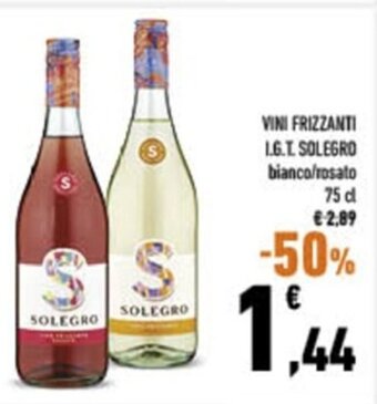 Conad City VINI FRIZZANTI L.G.T. SOLEGRO bianco/rosato 75 cl offerta