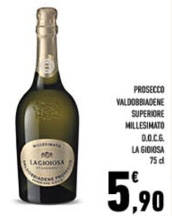 Conad City PROSECCO VALDOBBIADENE SUPERIORE MILLESIMATO 0.0.C.G. LA GIOIOSA 75 cl offerta