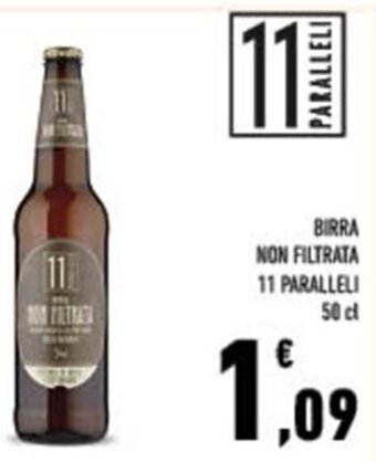Conad City BIRRA NON FILTRATA 11 PARALLELI 50 cl offerta