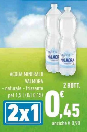 Conad ACQUA MINERALE VALMORA 1,5 l 2 Bott. offerta