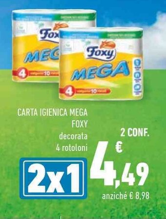 Conad CARTA IGIENICA MEGA FOXY 2 Conf. offerta
