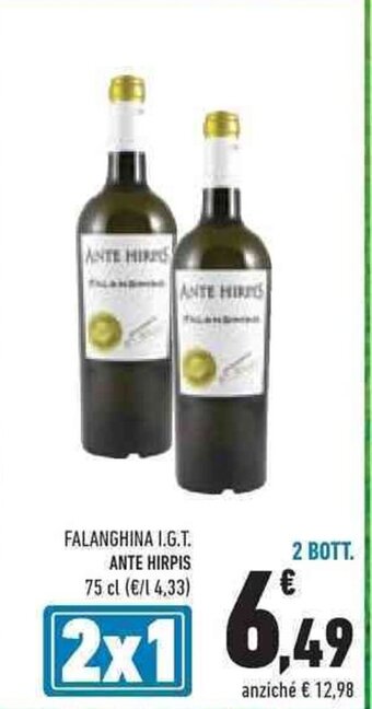 Conad FALANGHINA I.G.T. ANTE HIRPIS 75 cl 2 BOTT. offerta