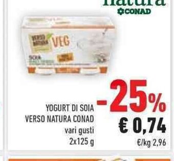 Conad YOGURT DI SOIA VERSO NATURA CONAD 2 x 125 g offerta