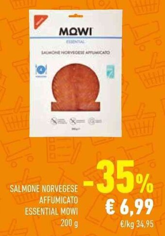 Conad SALMONE NORVEGESE AFFUMICATO ESSENTIAL MOWI 200 g offerta