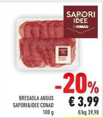 Conad BRESAOLA ANGUS SAPORI&IDEE CONAD 100 g offerta