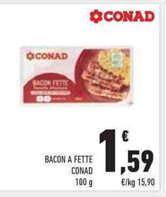 Conad BACON A FETTE CONAD 100 g offerta