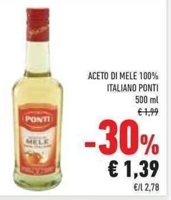 Conad ACETO DI MELE 100% ITALIANO PONTI 500 ml offerta