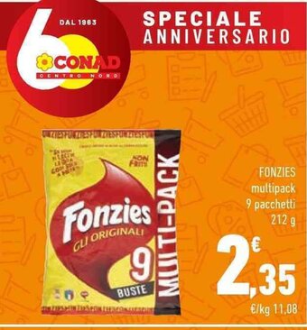Conad FONZIES multipack 9 pacchetti 212 g offerta