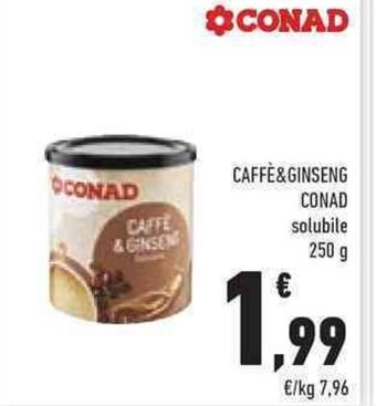 Conad CAFFÈ&GINSENG CONAD solubile 250 g offerta