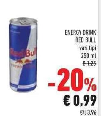 Conad ENERGY DRINK RED BULL vari tipi 250 ml offerta