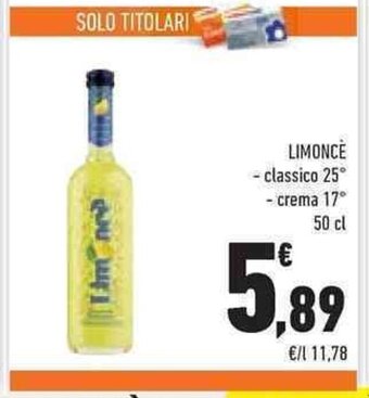 Conad LIMONCE - classico 25° - crema 17° 50 cl offerta