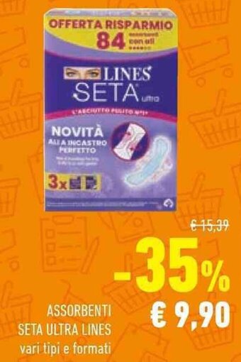 Conad ASSORBENTI SETA ULTRA LINES vari tipi e formati offerta