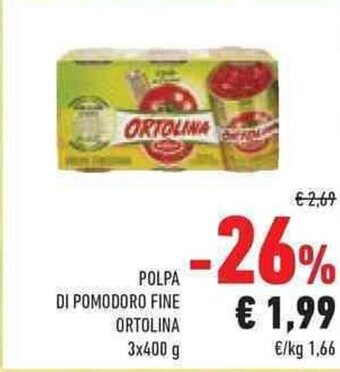 Conad POLPA DI POMODORO FINE ORTOLINA 3x400 g offerta